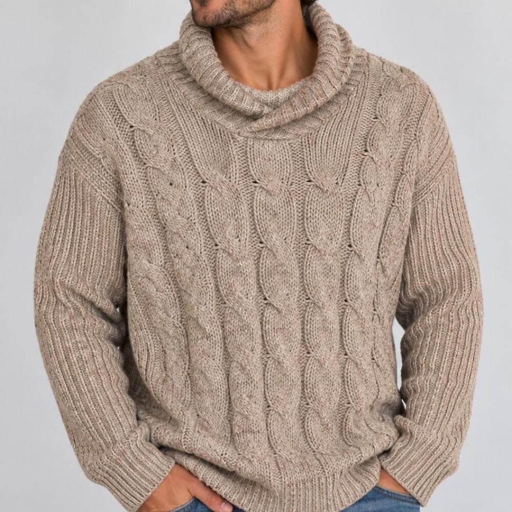 Weatherproof vintage cable knit turtleneck